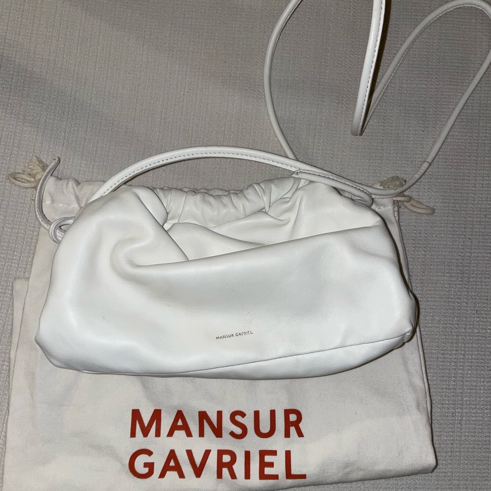 Mansur Gavriel Mini Cloud Clutch white